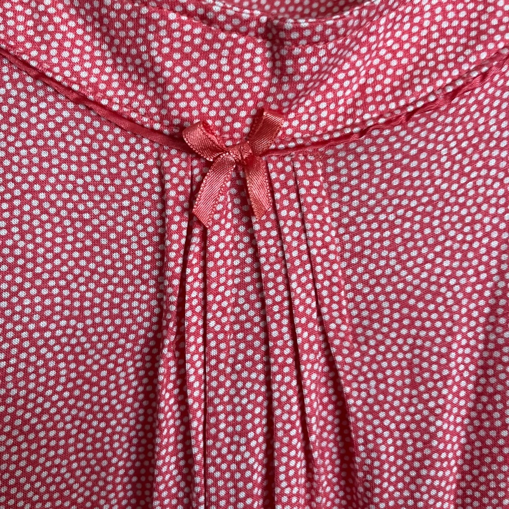 Summer PJ Set Rene Rofe Soft & Stretchy Coral & White Polka Dot Size Large NWOT